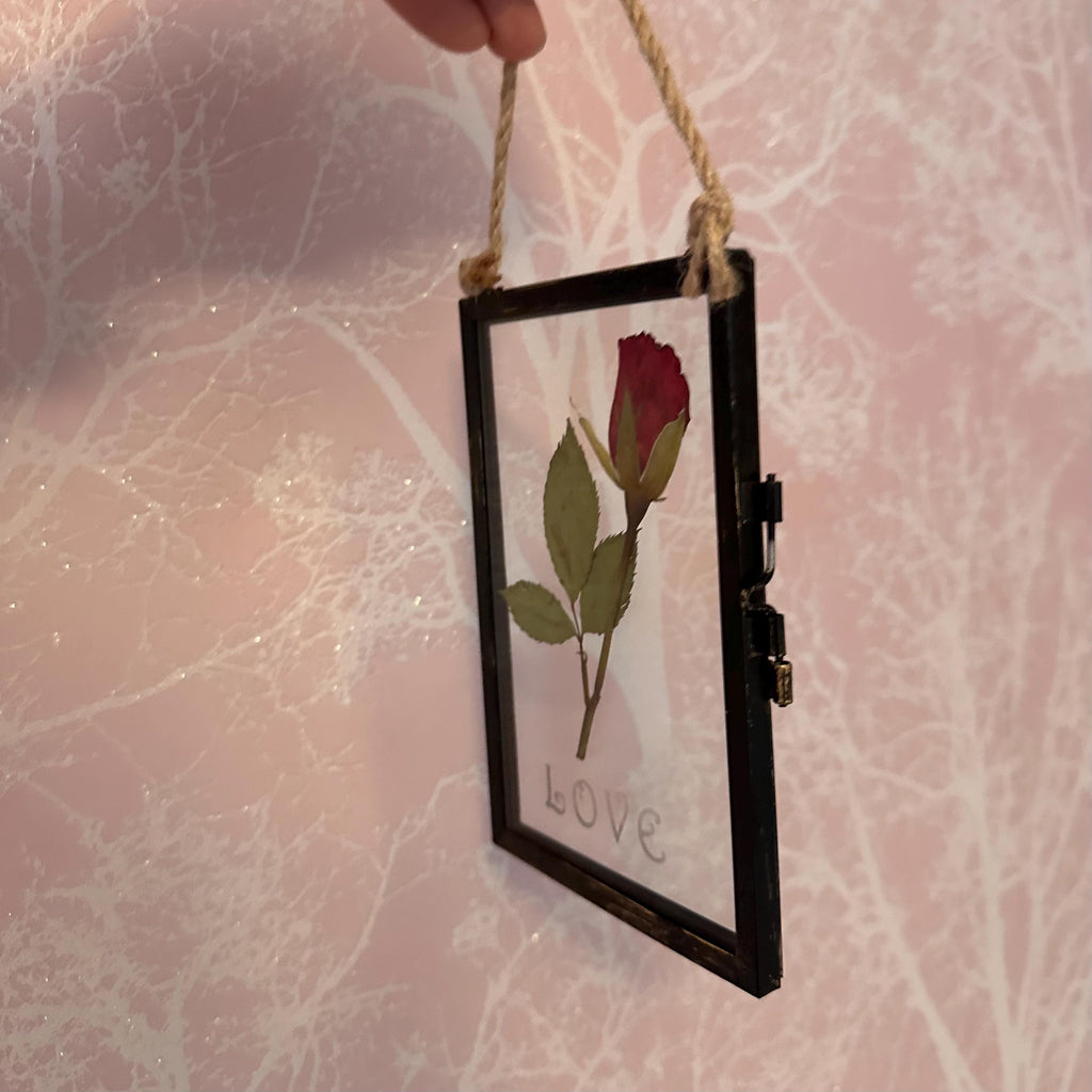 Etched Glass LOVE Frame, Minimalist Home Decor, 6x4