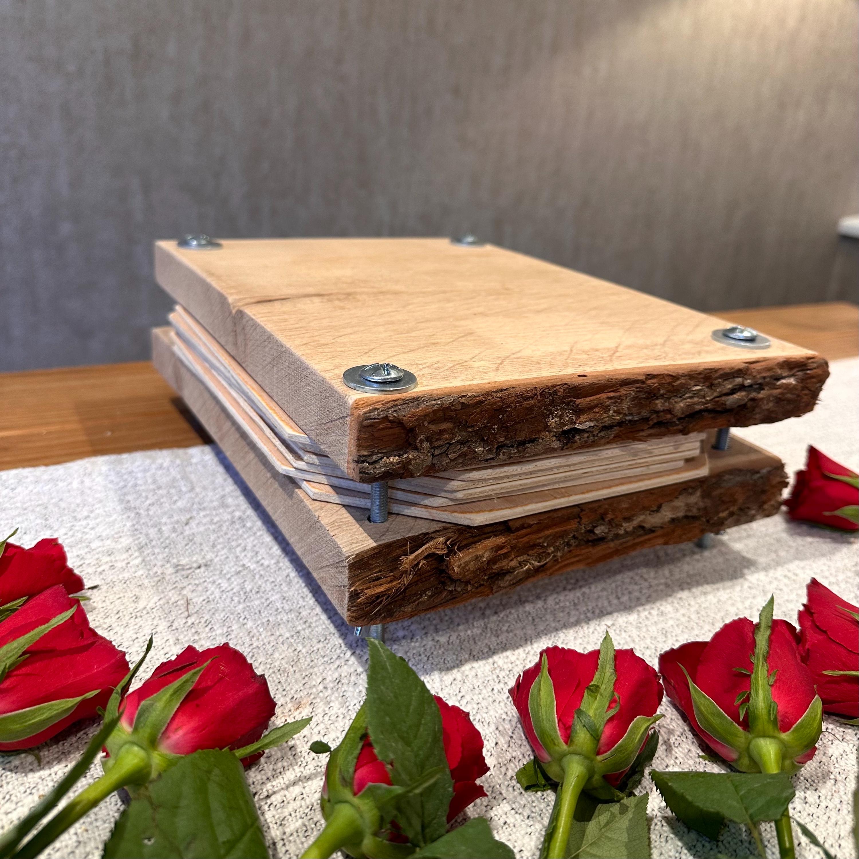 Solid Oak Flower Press – A4 Handmade Wooden Botanical Press for Preserving Flowers