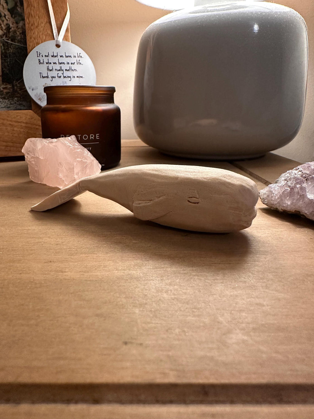 Hand Whittled Wooden Whale | Rustic Carved Whale Figurine | Handmade Decor | Unique Gift