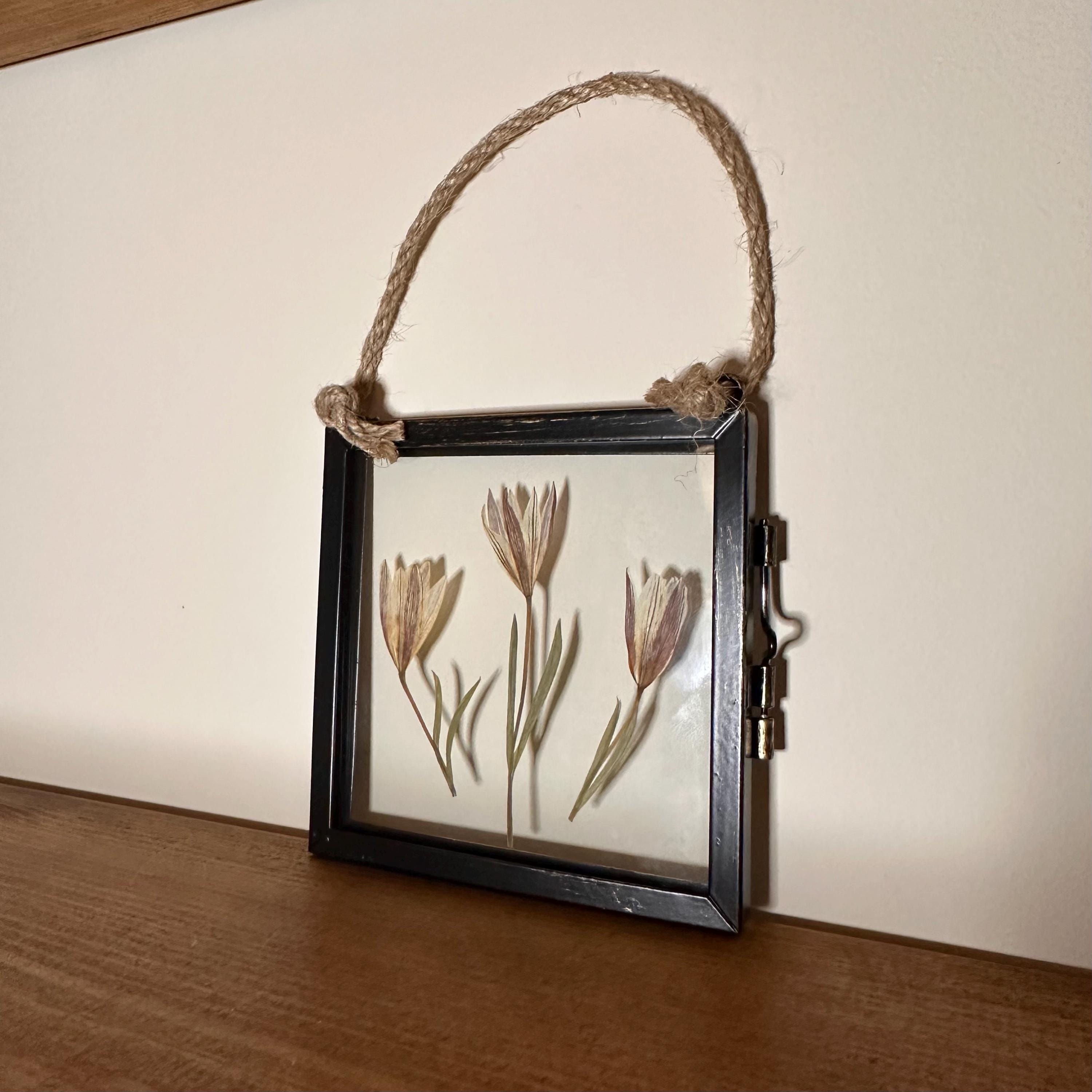 Pressed Lilies in Black Frame - Rustic Wall Art for Memorial, Sympathy, or Keepsake Gift