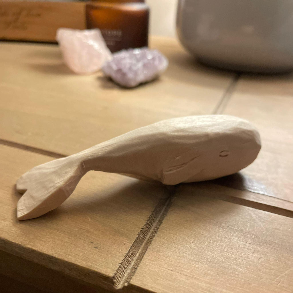 Hand Whittled Wooden Whale | Rustic Carved Whale Figurine | Handmade Decor | Unique Gift
