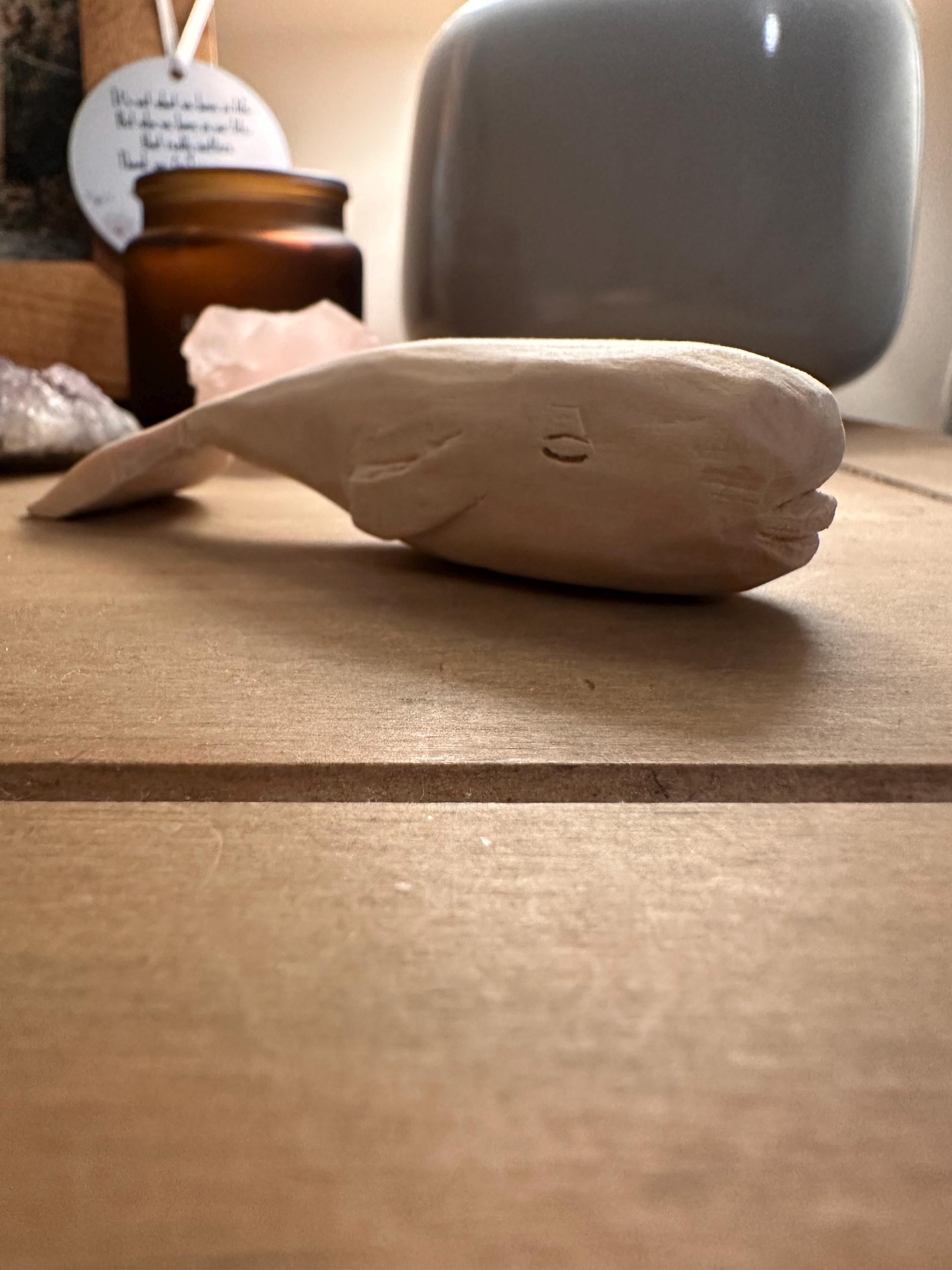 Hand Whittled Wooden Whale | Rustic Carved Whale Figurine | Handmade Decor | Unique Gift