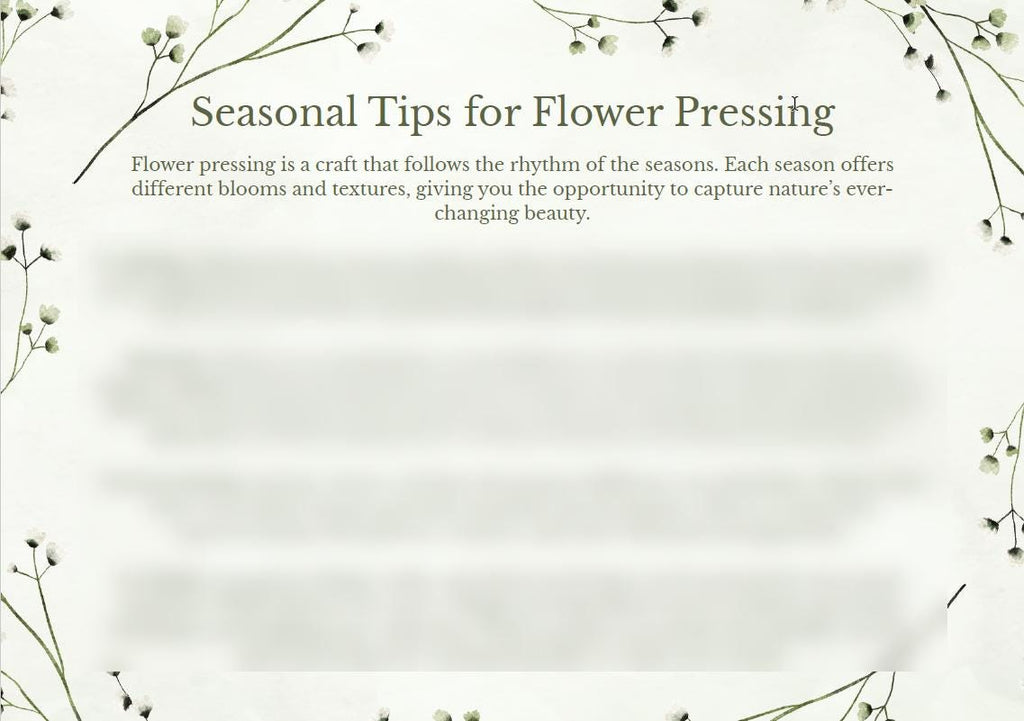 Ultimate Flower Pressing Guide | Beginner to Advanced Tips, Seasonal Flowers & Creative Projects PDF