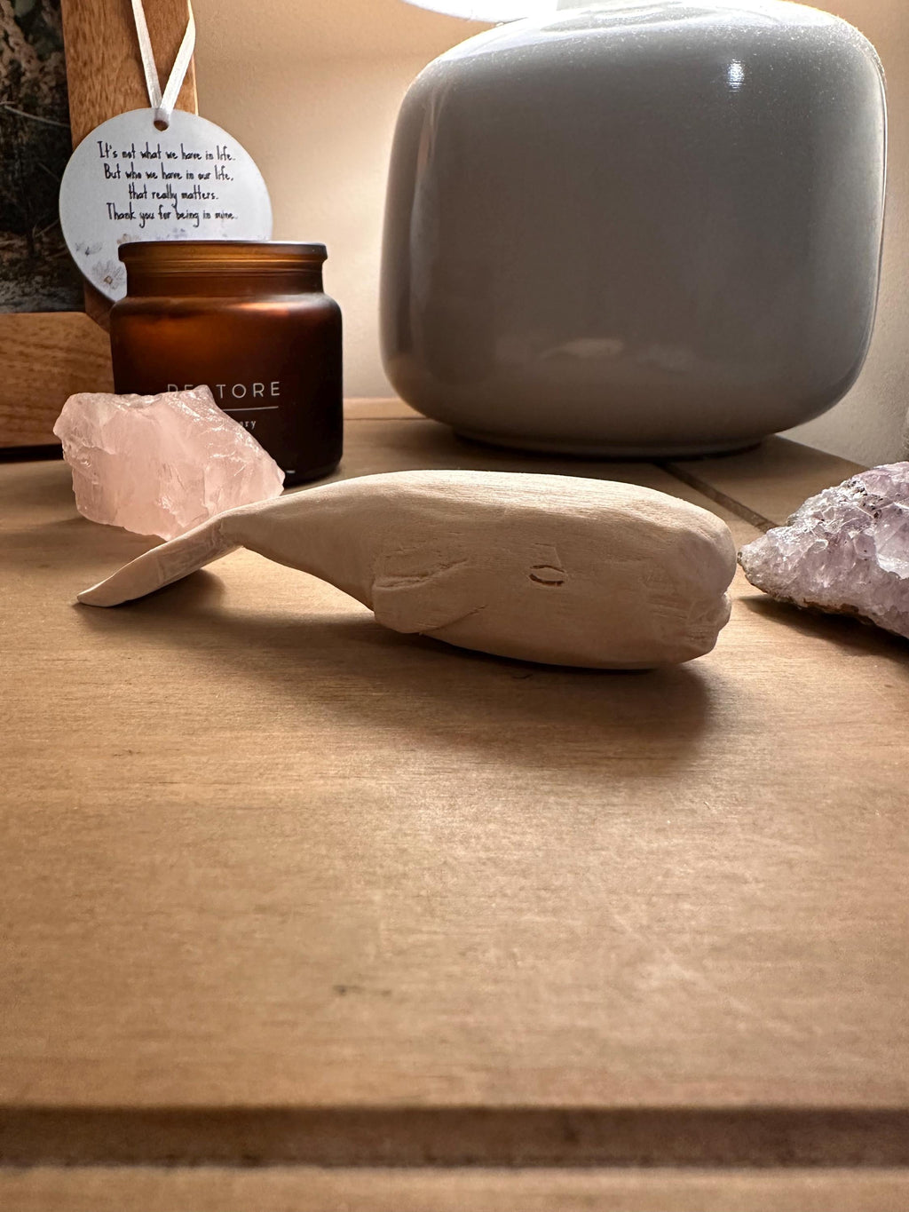 Hand Whittled Wooden Whale | Rustic Carved Whale Figurine | Handmade Decor | Unique Gift