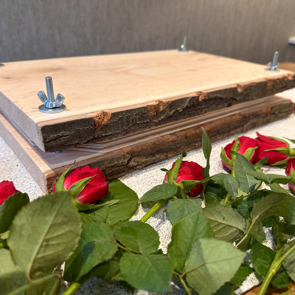 Solid Oak A3 Flower Press – Large Handmade Wooden Botanical Press for Preserving Flowers