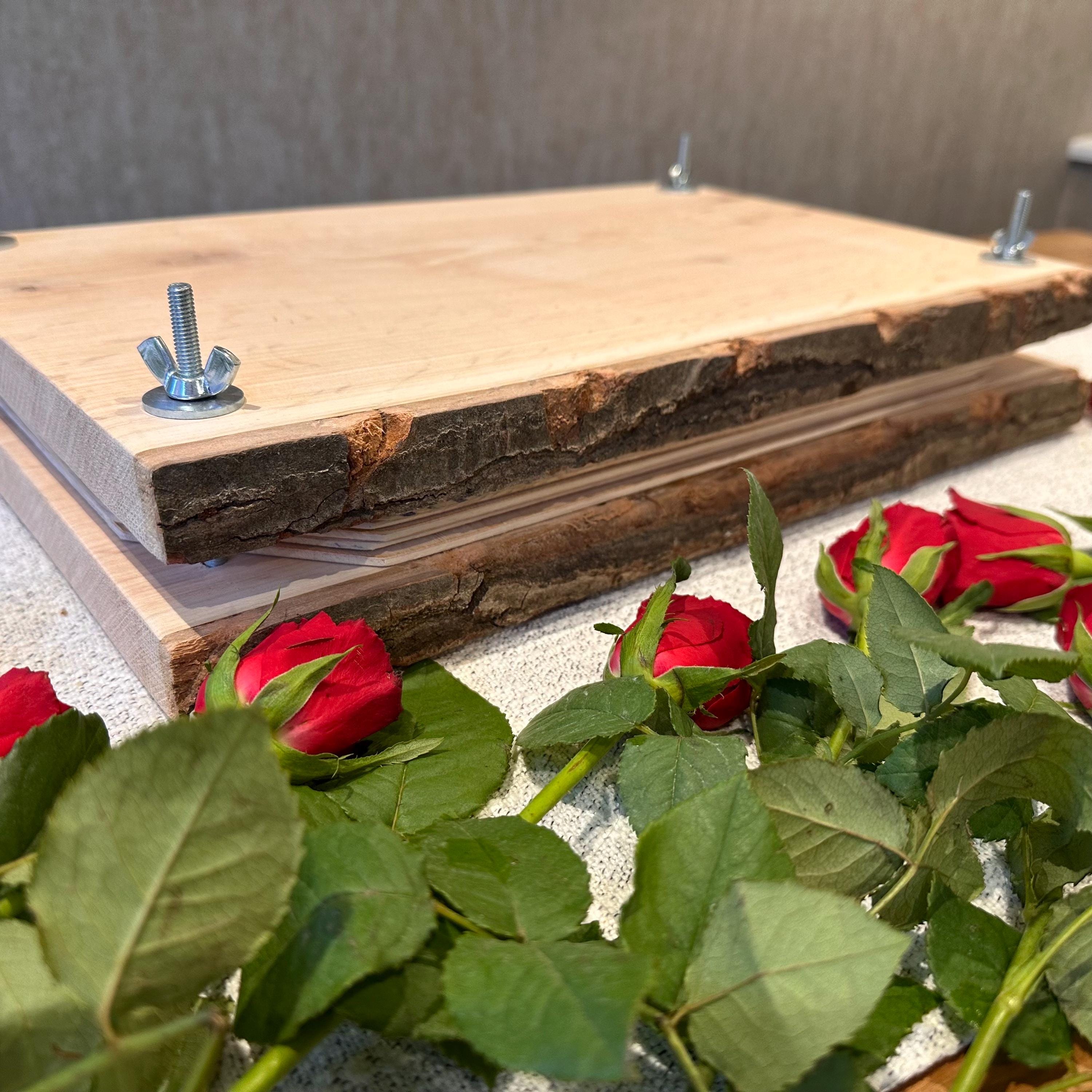Solid Oak A3 Flower Press – Large Handmade Wooden Botanical Press for Preserving Flowers
