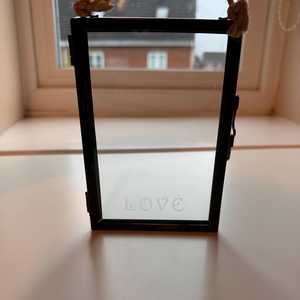 Etched Glass LOVE Frame, Minimalist Home Decor, 6x4