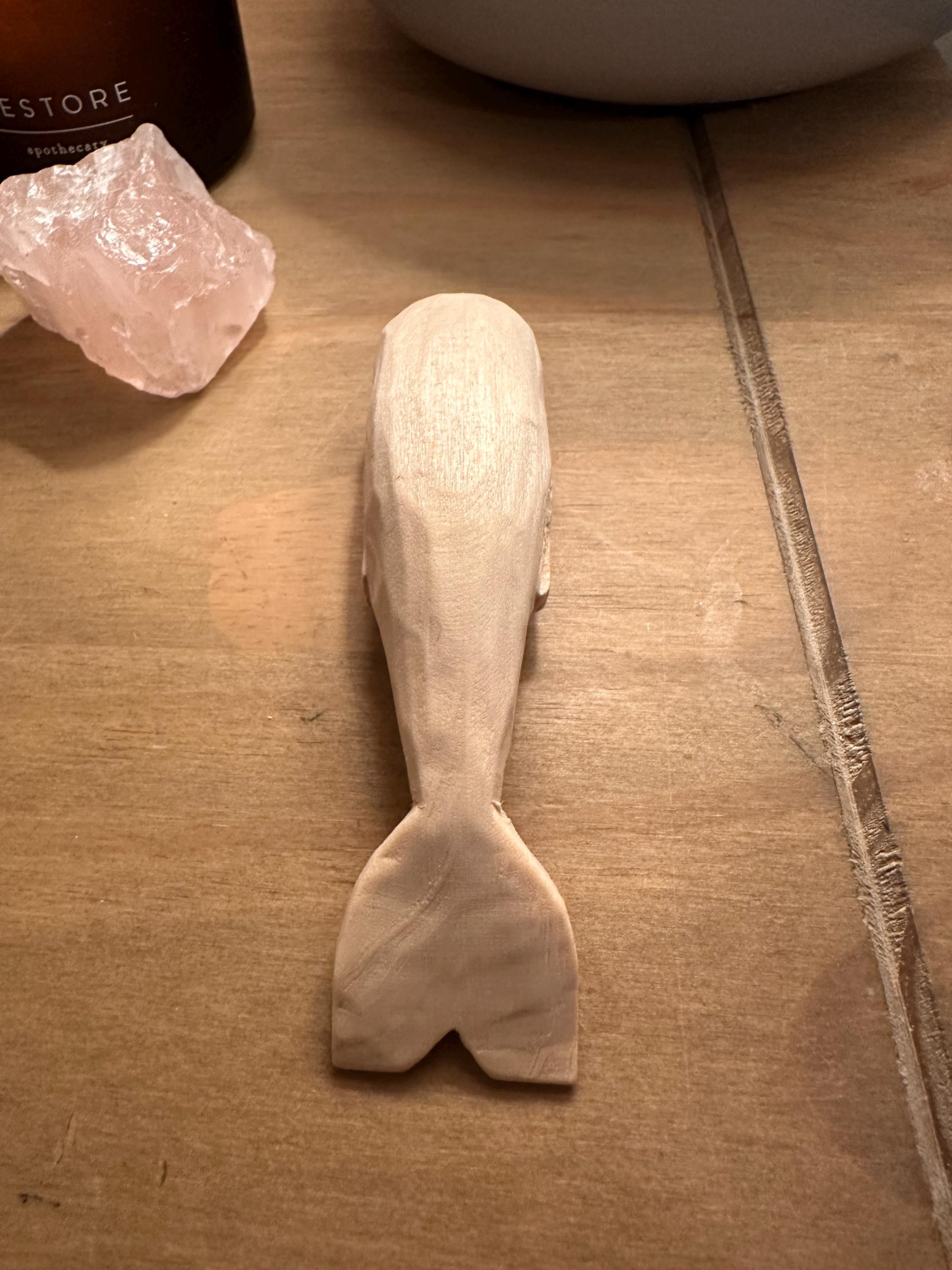 Hand Whittled Wooden Whale | Rustic Carved Whale Figurine | Handmade Decor | Unique Gift