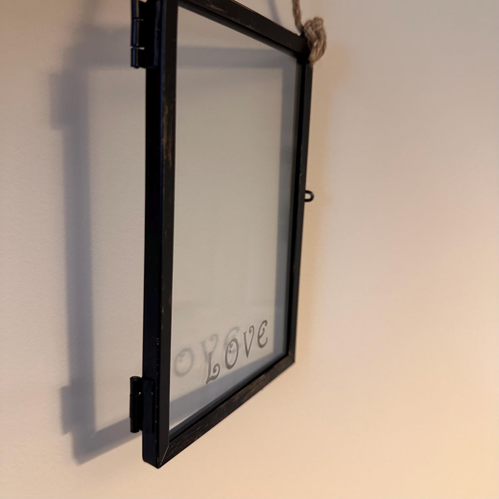 Etched Glass LOVE Frame, Minimalist Home Decor, 6x4