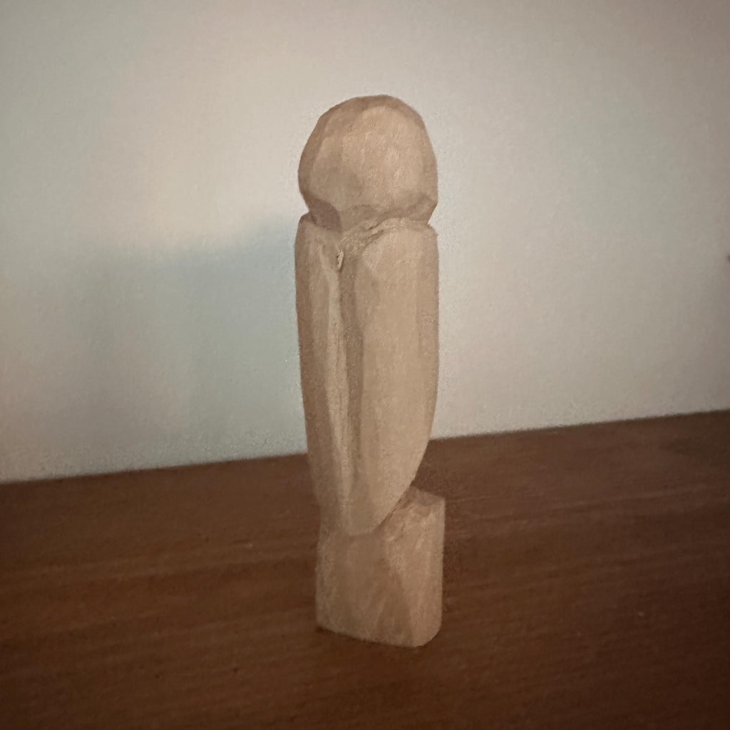 Hand Carved Wooden Owl – Rustic Wood Sculpture 10cm | Woodland Décor Gift for Nature Lovers